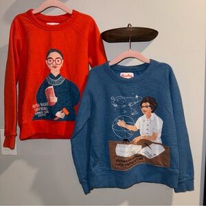 Lot Of 2 Piccolina Size 7 Sweatshirts Ruth Ginsburg Katherine Johnson